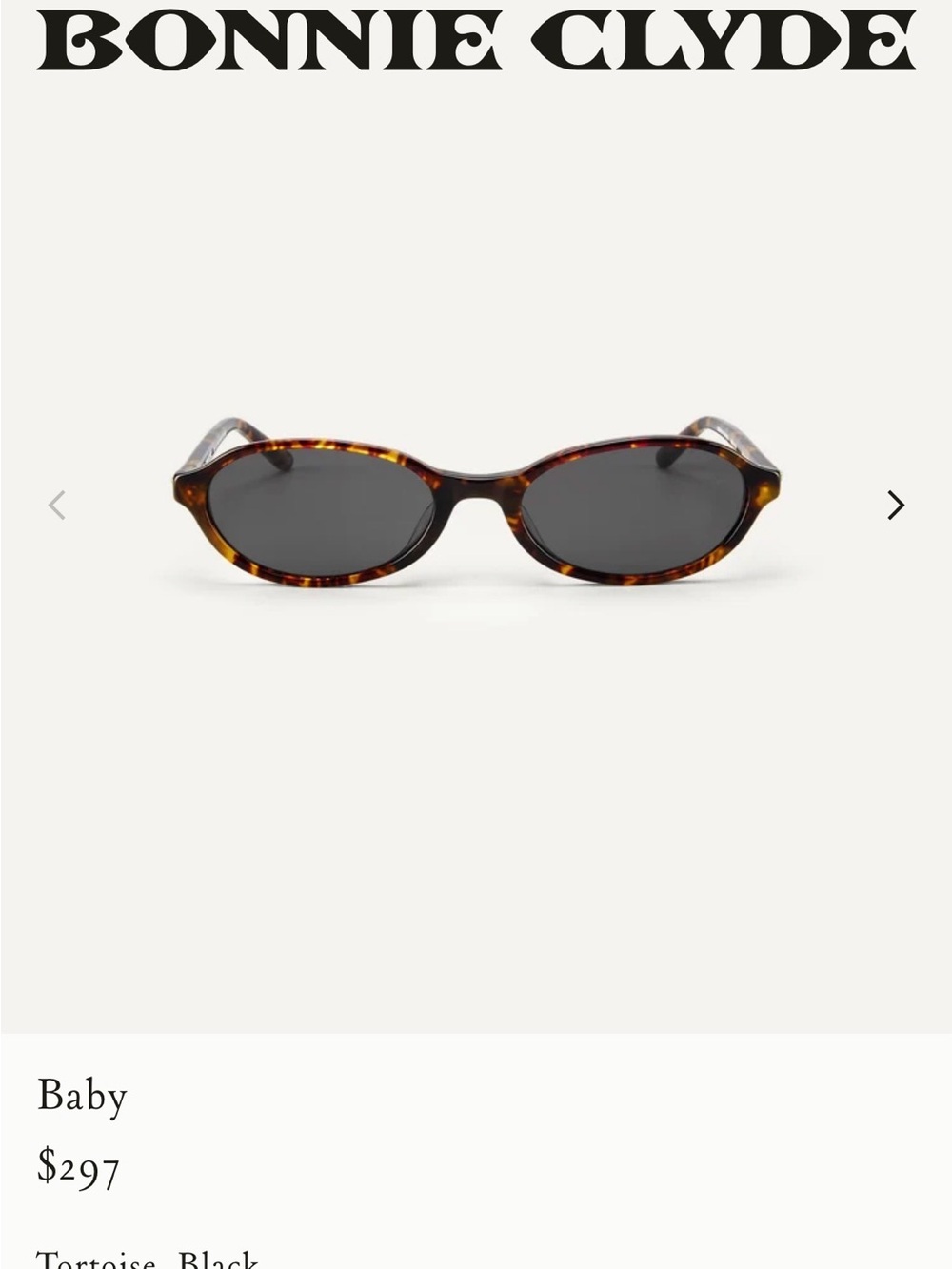 Bonnie Clyde baby Tortoise Sunglasses